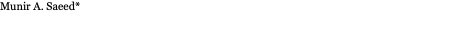 Munir A. Saeed